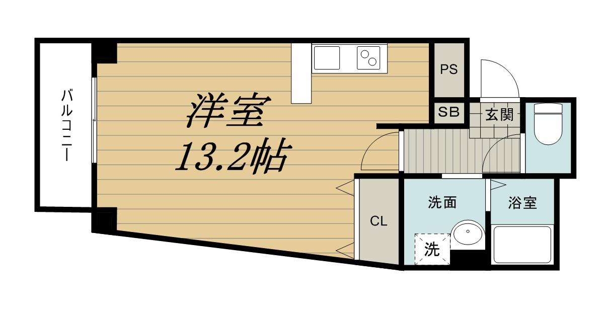金太郎ヒルズV(ワンルーム/4階)の間取り写真