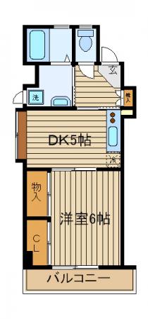 サンライズ石原(1DK/5階)の間取り写真