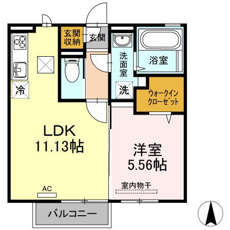 セントポーリアII(1LDK/1階)の間取り写真
