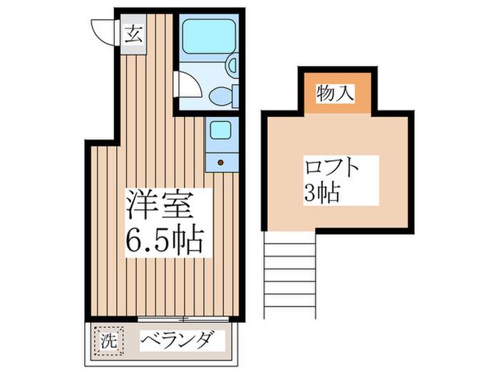 サニーコート(ワンルーム/2階)の間取り写真