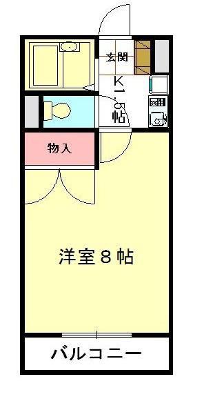 レオパレスガーデンビレッジ(1K/1階)の間取り写真