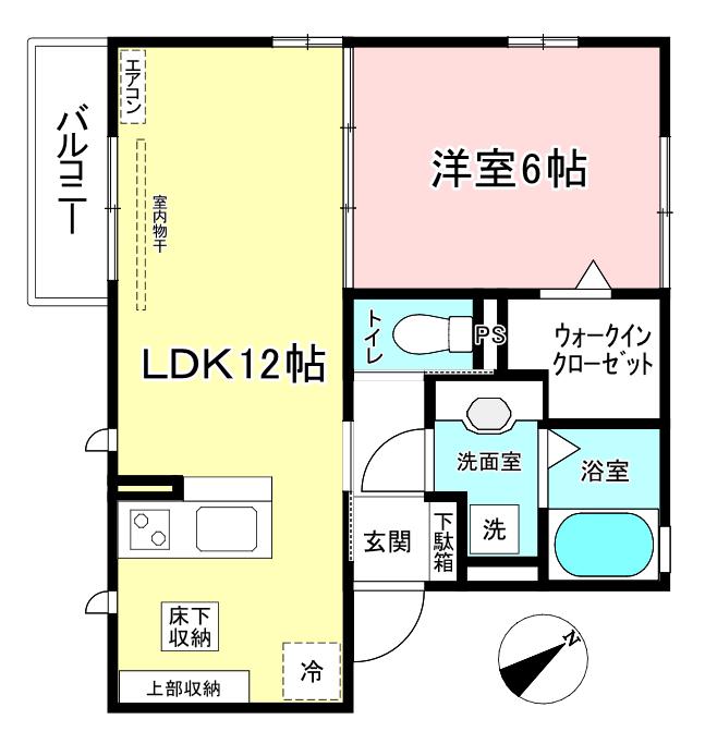 リリーフルーレ(1LDK/1階)の間取り写真