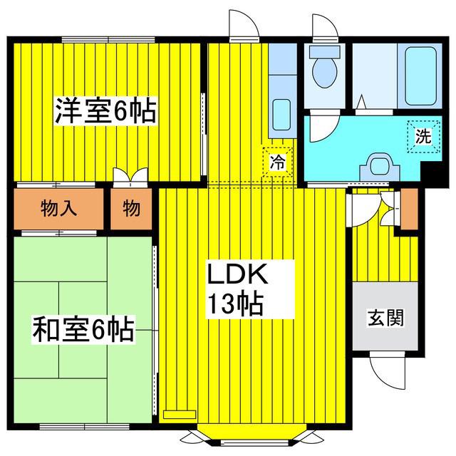 アバーロ333(2LDK/1階)の間取り写真