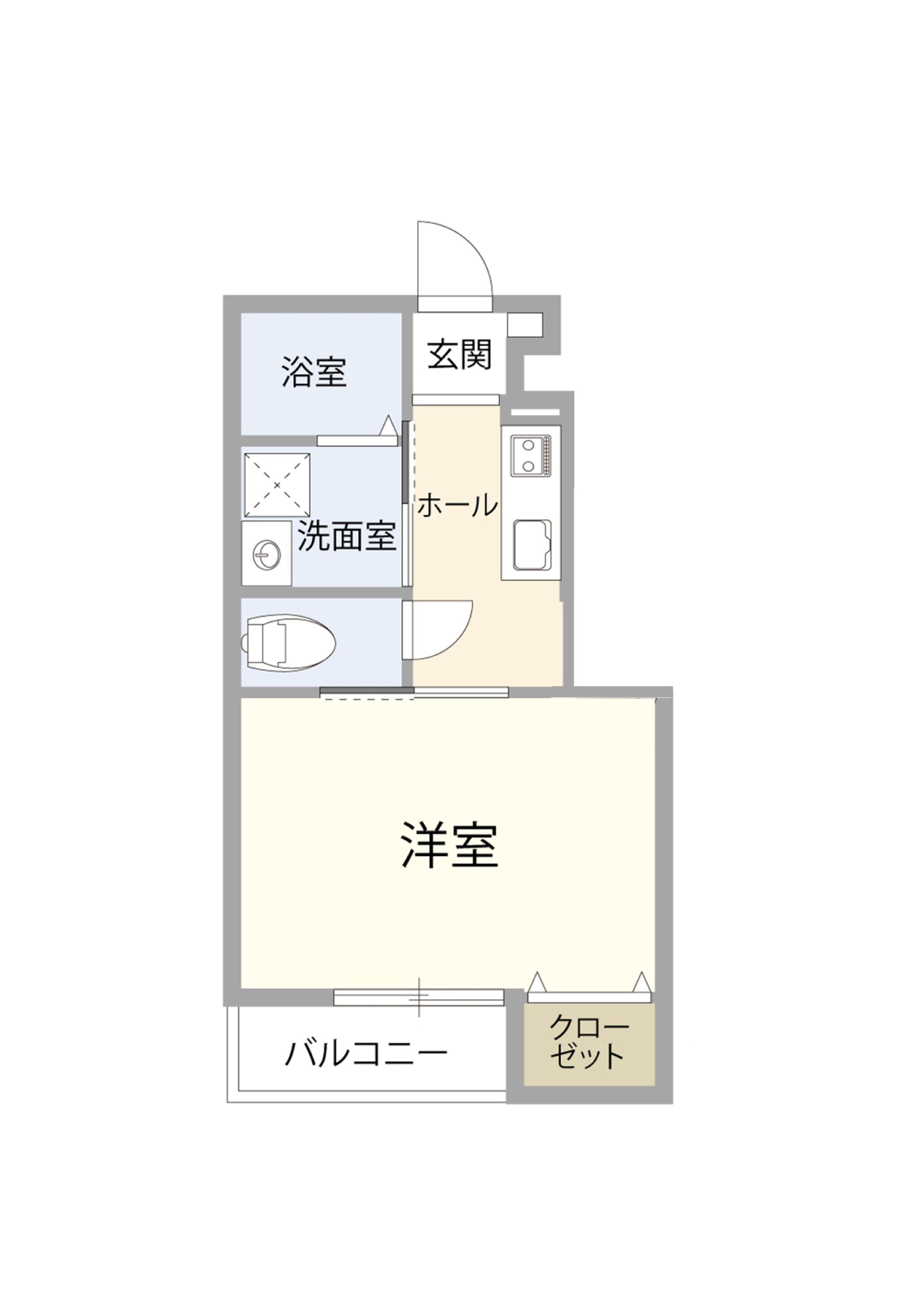 BASE大手町(1K/1階)の間取り写真