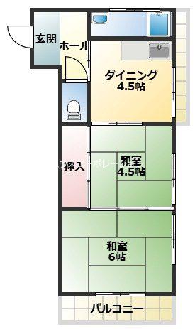 ニューグリーンマンション(2DK/3階)の間取り写真