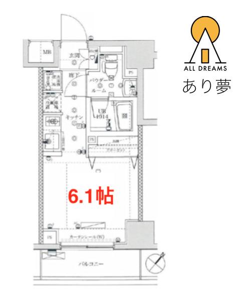 イアース横濱関内(ワンルーム/5階)の間取り写真