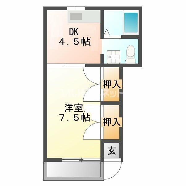 VIP AIKAWA(1DK/1階)の間取り写真