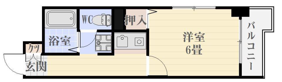 アーバンモール21平之町(1K/2階)の間取り写真
