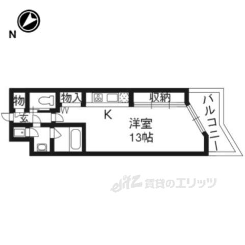 GRAND ETERNA 京都(1DK/7階)の間取り写真