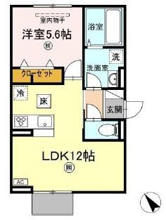フェルナ(1LDK/1階)の間取り写真
