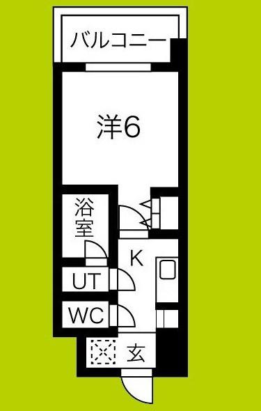 スプランディッド難波(1K/8階)の間取り写真