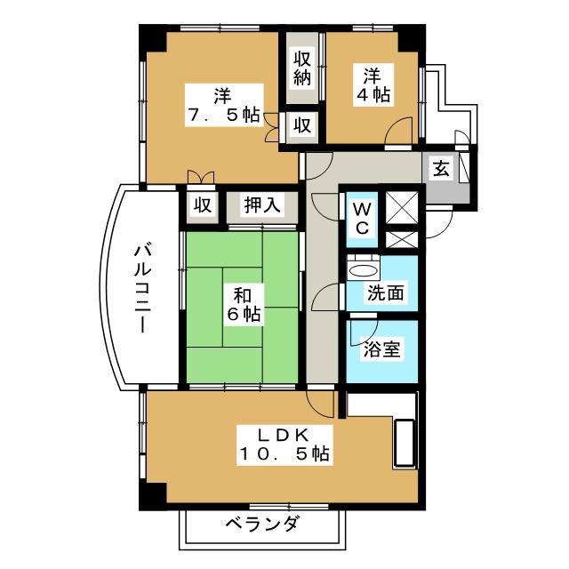 モラーダ大宮町(3LDK/5階)の間取り写真