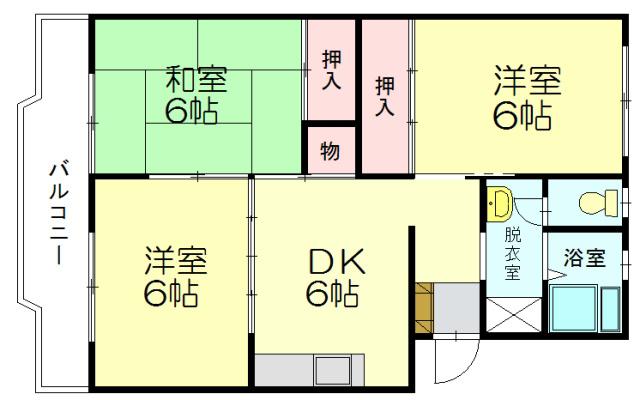 長澤ビル(3DK/4階)の間取り写真