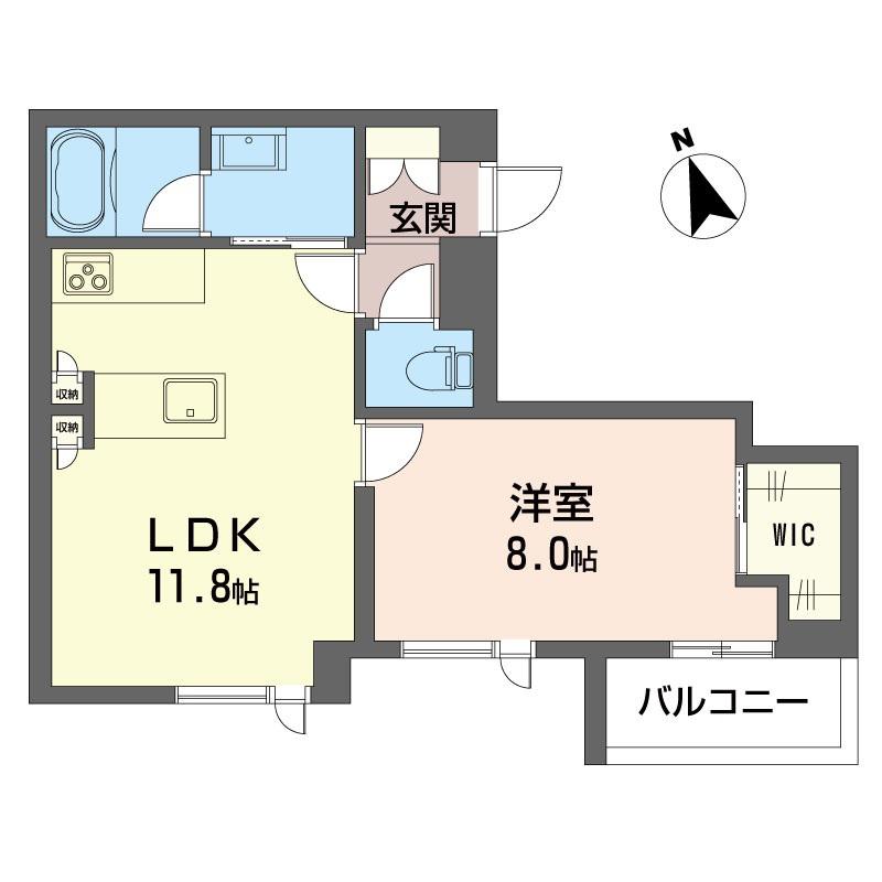 プエンテ アルト(1LDK/3階)の間取り写真