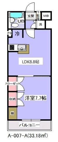 ローズマンション(1LDK/3階)の間取り写真