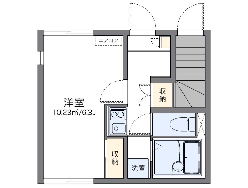 レオネクストシオン北沢(1K/1階)の間取り写真