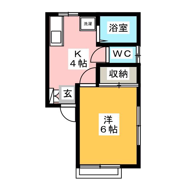 グリーンピア都賀III(1K/1階)の間取り写真