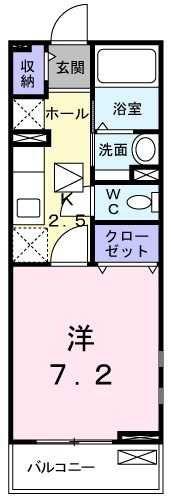 セントラル・ヒル小作台(1K/1階)の間取り写真