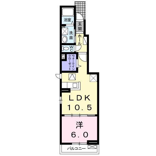 ポワール・メゾンT(1LDK/1階)の間取り写真
