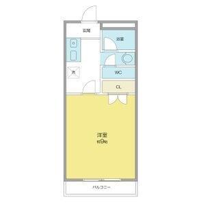 ウイングコート辻(1K/1階)の間取り写真
