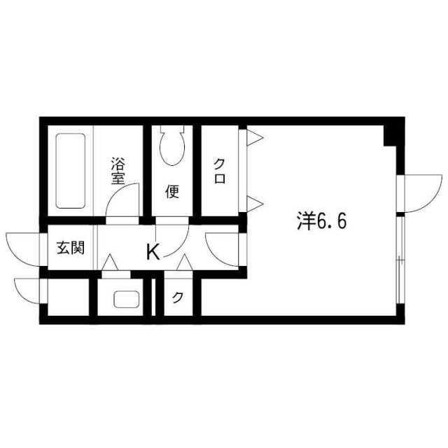 第二北條ビル(1K/3階)の間取り写真