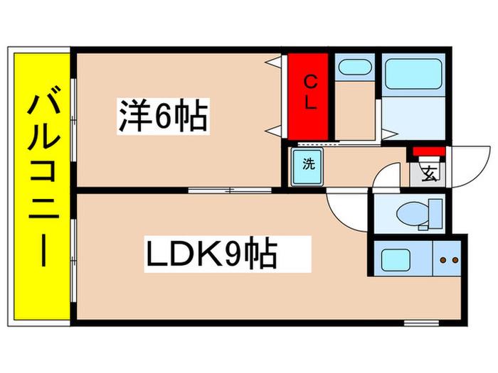ヴィラ高石(1LDK/4階)の間取り写真