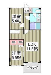 エトワールマンション(1LDK/2階)の間取り写真