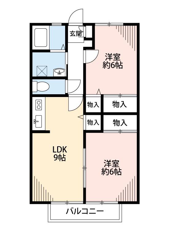 サンハイツ(2LDK/1階)の間取り写真