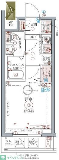 クレヴィスタ立石(1K/1階)の間取り写真