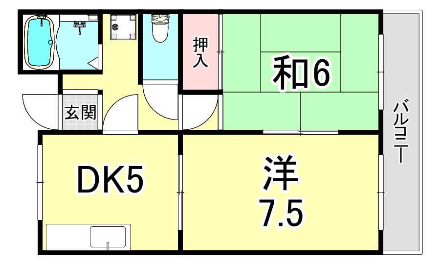 サンライズヒルズ(2DK/3階)の間取り写真