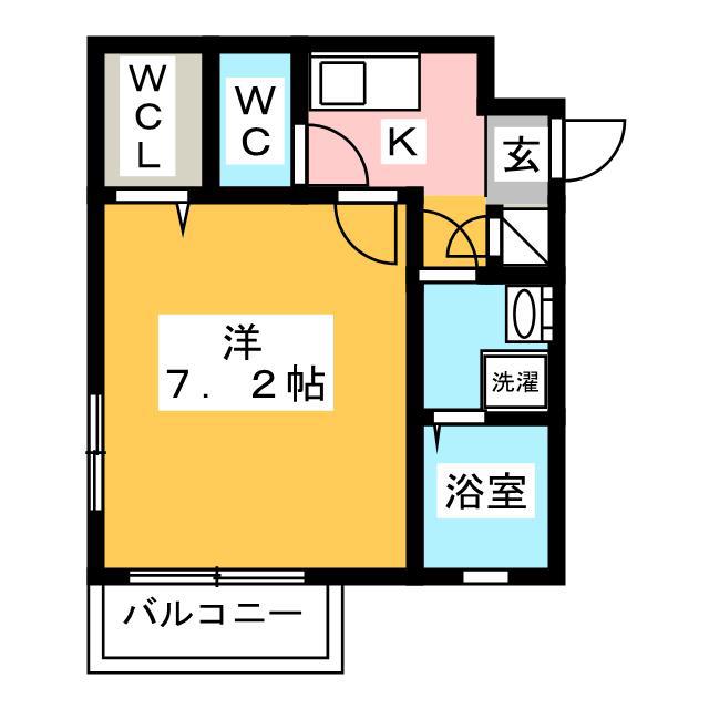 ESPACE II(1K/1階)の間取り写真