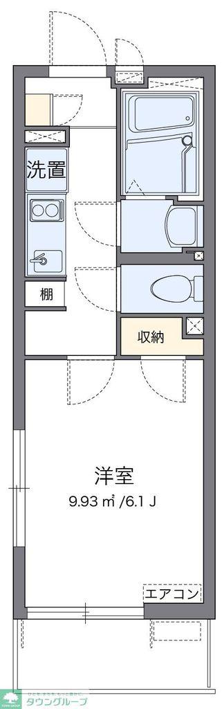 クレイノリバー KIII(1K/1階)の間取り写真