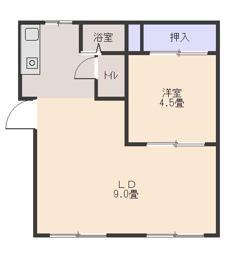 錦マンション(1LDK/4階)の間取り写真