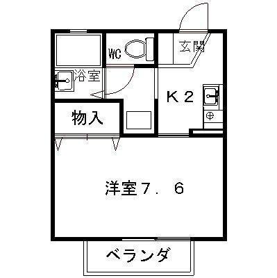 フローラNAKAJIMA(1K/2階)の間取り写真