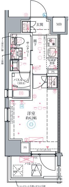 クレヴィスタ阪東橋III(1K/9階)の間取り写真