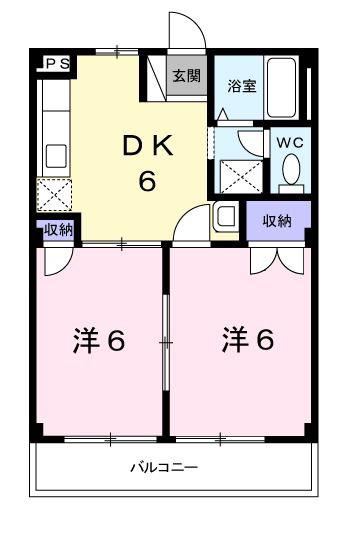 エポックハイツ(2DK/2階)の間取り写真