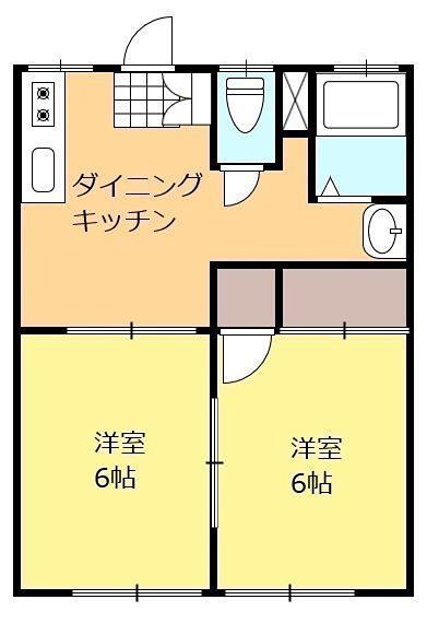 サンハイツ中野(2DK/1階)の間取り写真