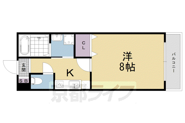 GRAKAN京都駅前 悠(1K/3階)の間取り写真