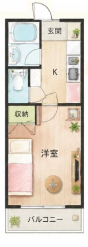 セレッサビル(1K/3階)の間取り写真