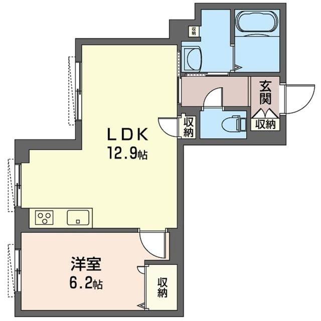 エクセレンテM I(1LDK/1階)の間取り写真