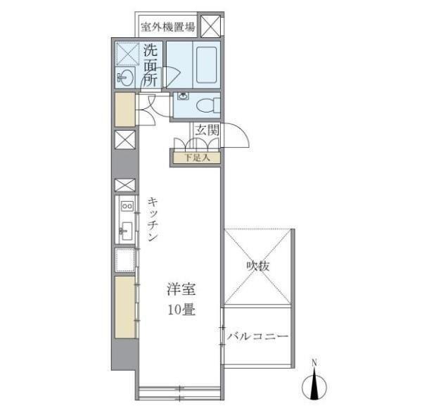 東京松屋UNITY(ワンルーム/7階)の間取り写真