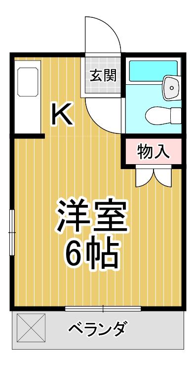 仁川ロイヤルハイツ(ワンルーム/3階)の間取り写真