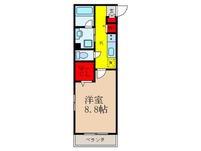 FELICE(1K/2階)の間取り写真