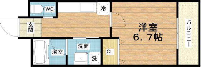 LASPERANZA MORINOMIYA(1K/6階)の間取り写真
