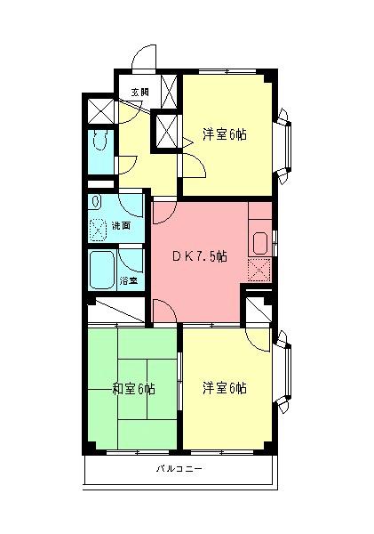 ファインファースト久地(3DK/4階)の間取り写真