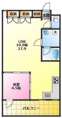 エントピアナカマルコ(1LDK/2階)の間取り写真