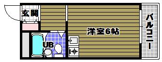 シティコート古谷(ワンルーム/2階)の間取り写真
