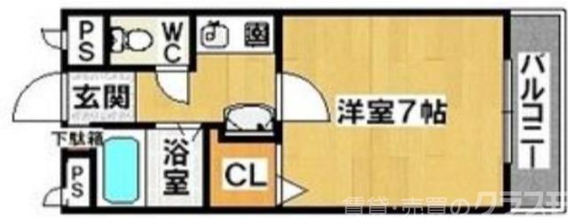 三国ヶ丘ピア(1K/5階)の間取り写真