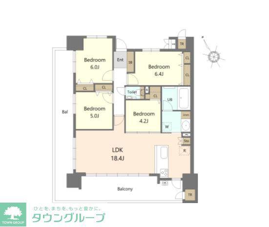 S-RESIDENCE愛宕サウス(4LDK/4階)の間取り写真