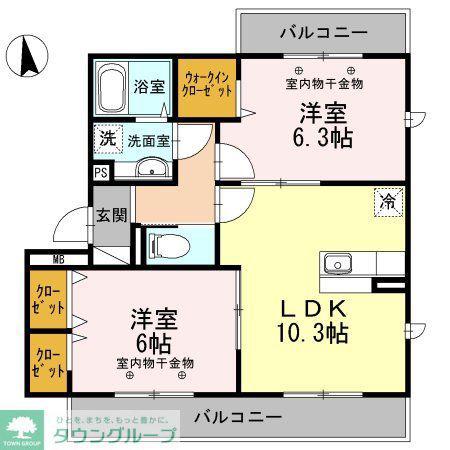 FRAMBOISE(2LDK/3階)の間取り写真